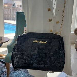 Betsey Johnson Glossy Black Bow Handbag